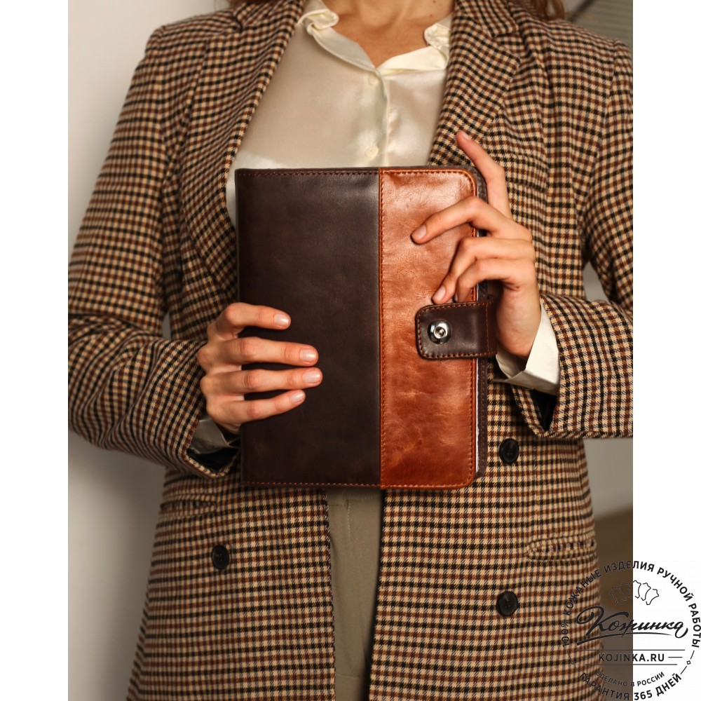 Кожаный ежедневник "Монблан" (тёмно-коричневый антик)